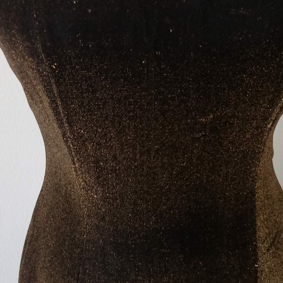 ALL THAT JAZZ MINI DRESS METALLIC BRONZE SIZE 5/6 - Picture 3 of 8
